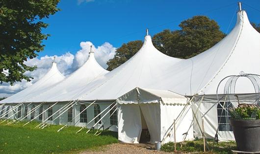 portable restrooms equipped for hygiene and comfort at an outdoor festival in Fabius