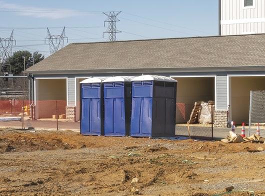 the number of construction porta potties required depends on the number of staff members and the duration of the project